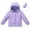 Purple, variant on Girls Hooded Puffer Jacket, Packable Full Zip Regular Fit Solid Color Long Sleeve Warm Winter Outerwear Coat for Kids Hot Pink Size 7-8
