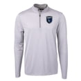 thumbnail image 2 of Men's-Cutter & Buck  Gray San Jose Earthquakes Big & Tall Virtue Eco Pique Micro Stripe Recycled Quarter-Zip, 2 of 3