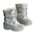 thumbnail image 2 of LYHao Winter Kids Boots Insulated Warm Fleece Lined Non Slip Outdoor Shoes For Girls And Boys Toddler Children ,Girls Boots Sizes 8 Gray(2-2.5 Years), 2 of 6