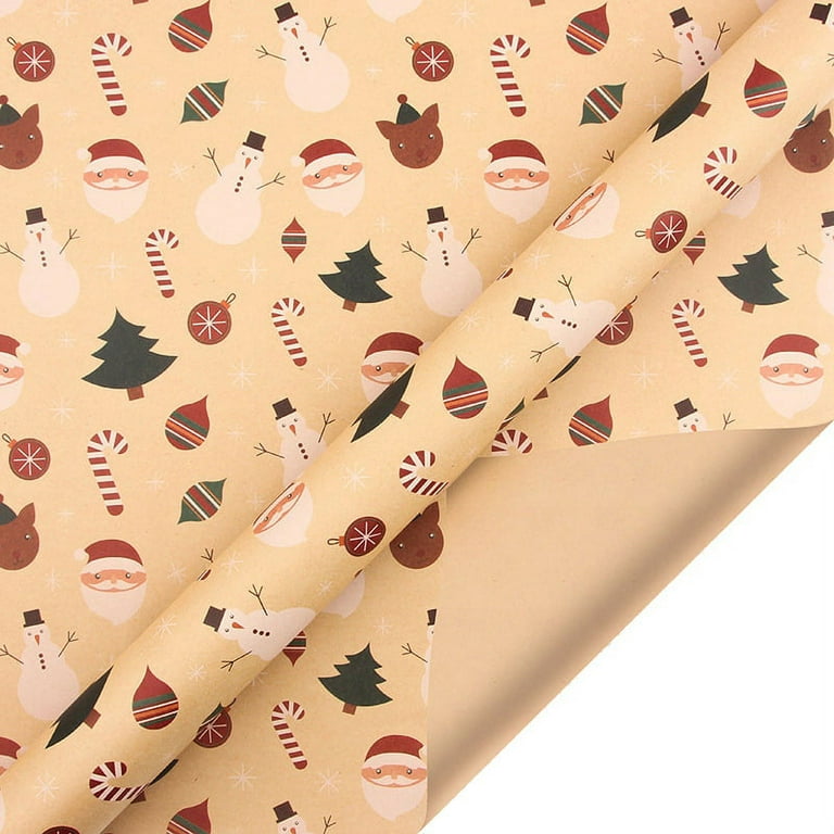 6pcs/set Vintage Christmas Kraft Wrapping Paper Set Diy Present Gift Wrap