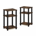 thumbnail image 4 of Furinno Just 3-Tier Turn-N-Tube End Table, 2-Pack, Amber Pine/Black, 4 of 7