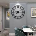thumbnail image 2 of Large Wall Clock Round Metal Nearly Silent Little Ticking Battery Operated, 2 of 5