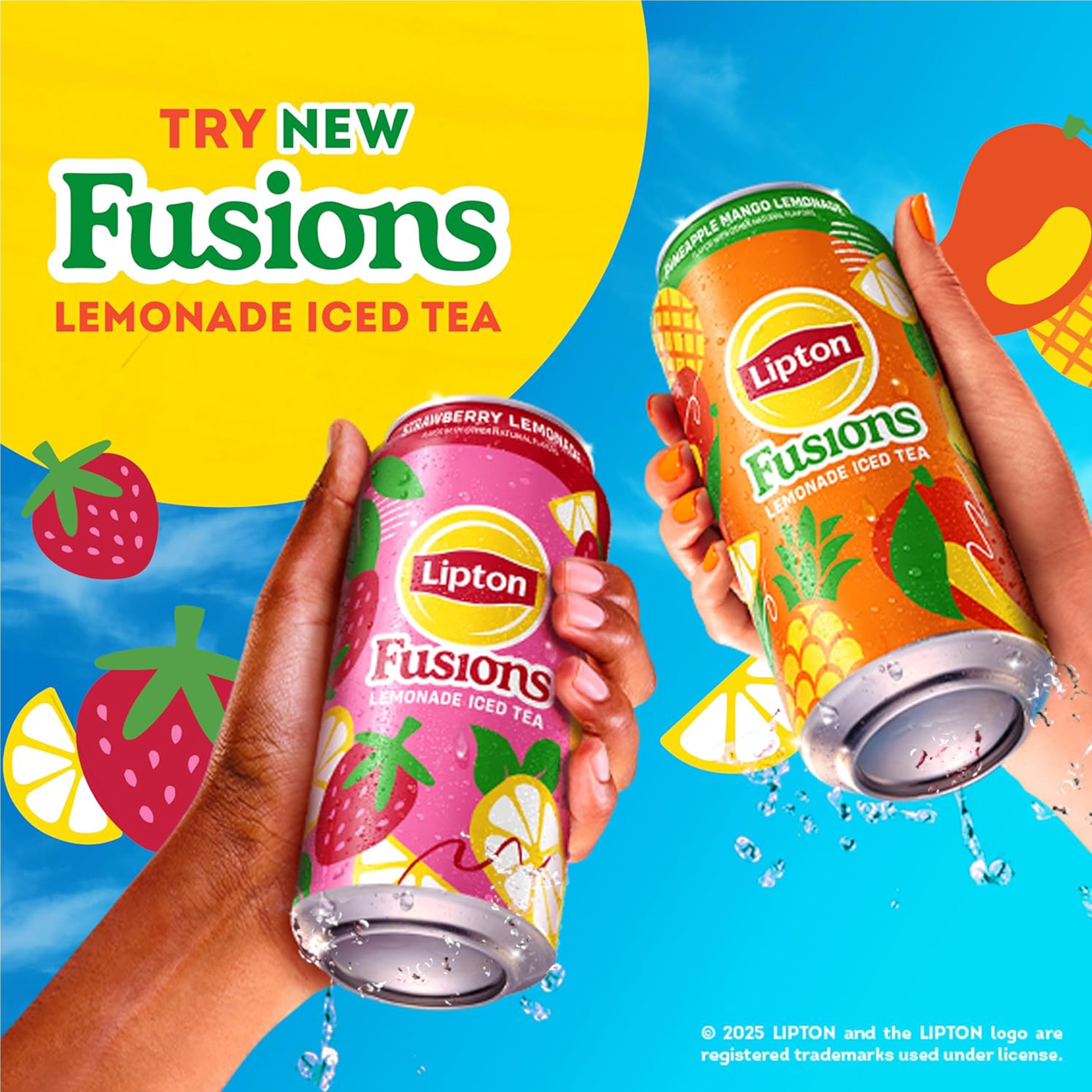 Lipton Fusions Peach Passionfruit Lemonade Iced Tea, 16 fl oz Cans (pack of 12)