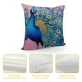 thumbnail image 4 of JEUXUS  Throw Pillow Covers Watercolor Peacock Art Peacock Pillow Cases  Waist Lumbar Cushion Cover Sofa Home Decorative Rectangle, 4 of 5