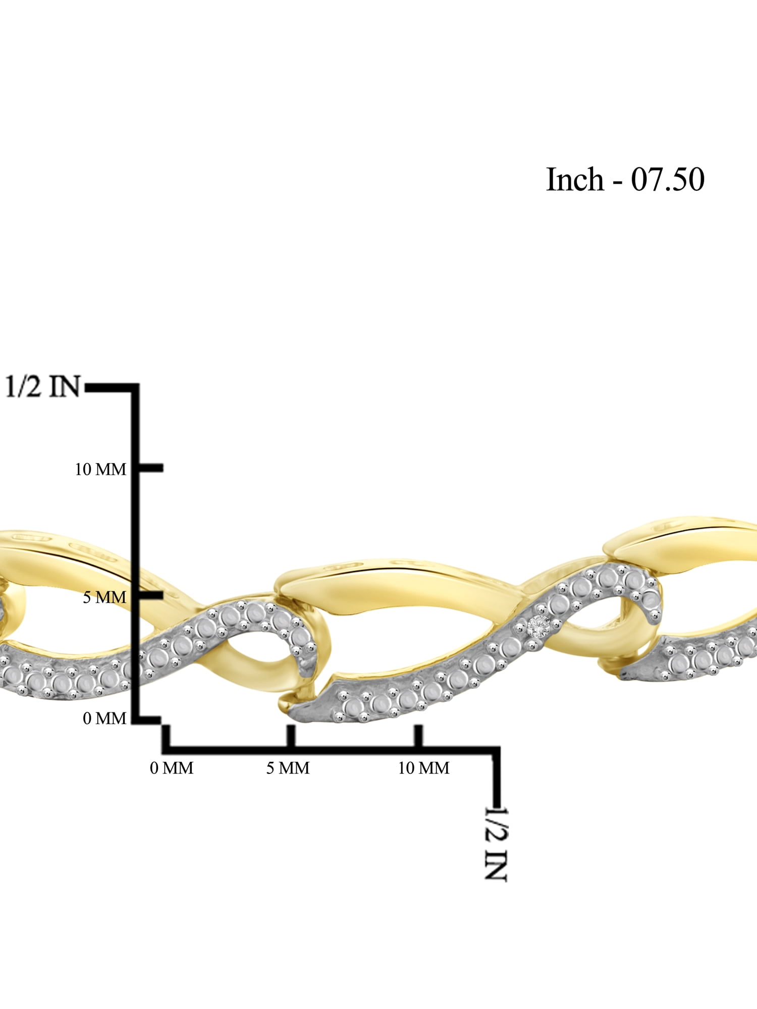 White Diamond Accent 14kt Gold-Plated Bracelet, 7.50