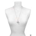thumbnail image 3 of Delight Jewelry Silvertone Sisters Rock on AB Crystal Heart Be Strong and Courageous Engraved Cross Zoey Necklace, 28", 3 of 4