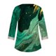 thumbnail image 5 of Fiudx Ofertas Flash Del Día Solo En Línea Blusas de Túnica Básica con Cuello En V y Costuras de Encaje Estampadas con Manga 3/4 para Mujer, 5 of 5