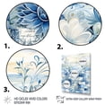 thumbnail image 3 of Designart "Coastal Tiles Collage in White and Blue I" Floral Canvas Wall Art - Modern White Abstract Botanicals Entryway Wall Art Print, 3 of 6