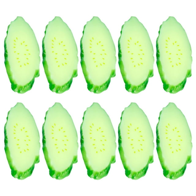 10pcs cortes de pepino artificial modelos de pepino simulados exhibe accesorios de exhibición