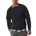 thumbnail image 1 of Leodye T-Shirts de Sport Décontractés Ajustés pour Hommes Manches Longues Raglan Col Rond Baseball T-Shirts de Mode color Block Noir G(L), 1 of 6