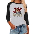 thumbnail image 1 of Qarigey Blusas de manga tres cuartos Mujer Impreso 3/4 Camiseta de algodón con manga Casual Blusa diaria Tops, Negro, M Prendas para la parte del cuerpo Negro XXL Qarigey AP003797-05, 1 of 5