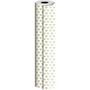JAM Paper Industrial Bulk Wrapping Paper, 1/Pack, Golden Hearts Gift Wrap, 834 Sq Ft (1/2 Ream)