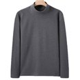 thumbnail image 5 of Ceisia Men's Solid Mock Neck Long Sleeve Thermal Top Brushed Warm Base Layer Dark Gray M Gifts, 5 of 6