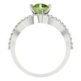 thumbnail image 4 of Clara Pucci 14K White Gold 1.57 Natural Peridot Engraveable Engagement Ring + Wedding Band Set, 4 of 7