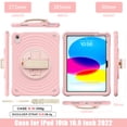 thumbnail image 4 of TECH CIRCLE for Apple iPad 10th Generation Case 10.9" 2022 Release, Heavy-Duty Shockproof Case Designed with Shoulder/Hand Strap & Sturdy Kickstand, Protective Hard Shell Carrying Cover, Pink, 4 of 10