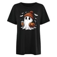thumbnail image 4 of Yuhangmm Womens Halloween Shirts Casual Fashion Graphic Loose Fit T Shirt with Stylish Print Soft Blend Tee Comfortable Crew Neck Black L, 4 of 4