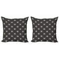 thumbnail image 1 of Abstract Throw Pillow Cushion Cover Pack of 2, Lattice Inspired Pattern of Modern Geometric Grid Simple Graphic Image, Zippered Double-Side Digital Print, 4 Sizes, Dark Grey and Eggshell, by Ambesonne, 1 of 2