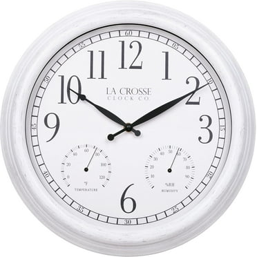 La Crosse Technology La Crosse 15 In. Outdoor Payton Quartz Wall Clock with T/H