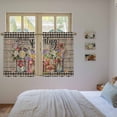 thumbnail image 3 of Spring Flowers Kitchen Curtains 45 Inch Length, Farmhouse Vintage Black Plaid Wood Grain Tiers Curtains for Bathroom Bedroom Cafe, Light Filtering Small Window Treatment Drapes 2 Panels 42"Wx45"L, 3 of 8