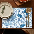 thumbnail image 4 of Bright Butterfly and Floral Bloom Placemats Set of 6, Wrinkle Free Heat Resistant Flax Table Mats for Farmhouse Dining Room, 4 of 5
