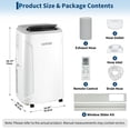 thumbnail image 2 of Aprafie 14,000 BTU Portable Air Conditioner wth Remote Control & LED Touch Panel, Window Kit, Cools up to 750 Sq.ft, 115V, White/Gray, 2 of 7