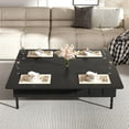 thumbnail image 3 of Modern Lift-Top Coffee Table with Hidden Storage & 2 Drawers | MDF & Metal | 43.3"W | [Color] | for Living Room & Home Office, 3 of 16