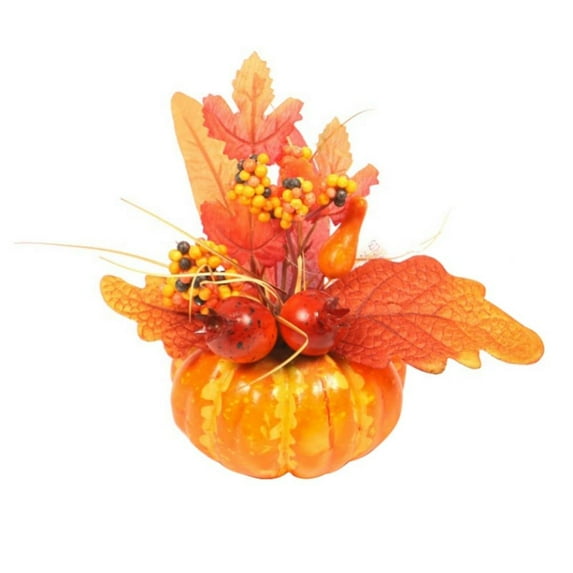 Xinhuaya Artificial Pumpkins Maple Leaf Dried Flowers Pomegranate Table House Autumn Fall Harvest Thanksgiving Halloween Decoration