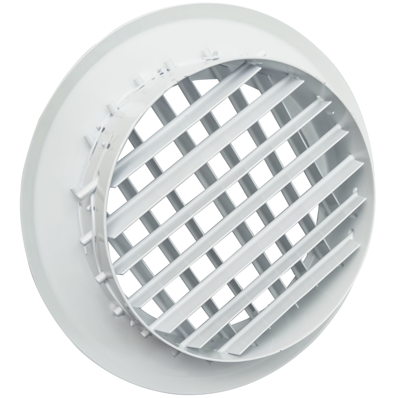 10 Inch [Neck Size] Round Ceiling Diffuser Double Deflection Adjustable HVAC Register for Homes Offices Duct Ventilation Aluminium White Air Outlet Eave Roofing Soffit Exhaust Gable Vent