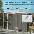 thumbnail image 4 of Barara King Outdoor Sheds, Outdoor Storage Tool House,8 x 4ft Outdoor Garden Shed, Metal Shed with Air Vents and Lock, Warm Gray, 4 of 11