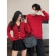 thumbnail image 4 of Suéter de pareja para hombre y mujer de Año Nuevo de otoño e invierno Suéter rojo de Año Nuevo Suéter personalizado, 4 of 5