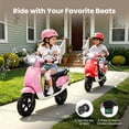 thumbnail image 3 of Track Seven 24V Ride-on Moped Scooter, Kids Electric Motorcycle for Boys Girls Ages 8-12, 250W Brushless Motor, 10 Mph Max Speed, Twist Throttle, 12" Pneumatic Tires, Bluetooth, LED Light, Pink, 3 of 10