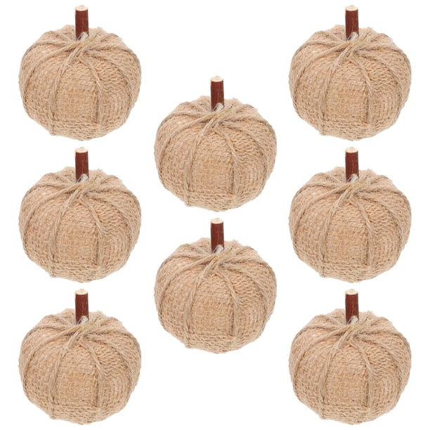 8 piezas de simulación de calabazas en cuadrícula, decoraciones de calabaza para gabinetes.