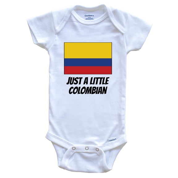 Just A Little Colombian Cute Colombia Flag Baby Bodysuit, 0-3 Months White