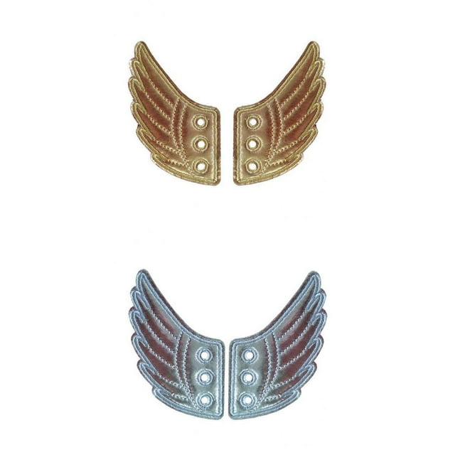 2 Pares de Moda Punk Alas de ángel Zapatillas de Deporte Accesorios Decoraciones Oro