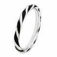 thumbnail image 3 of Sterling Silver Stackable Expressions Twisted Black Enameled Ring - Size 6, 3 of 3