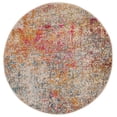thumbnail image 3 of SAFAVIEH Madison Kebo Vintage Abstract Area Rug, Grey/Turquoise, 5' x 5' Round - Modern Design, Grey & Turquoise, Ideal for Living Room, Bedroom, Dining Space, 3 of 11