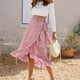 thumbnail image 1 of Faldas Midi De Verano Faldas midi divididas irregulares para mujer Falda bohemia con estampado floral de gasa (Rosa S) Cgtredaw Para estrenar, 1 of 1