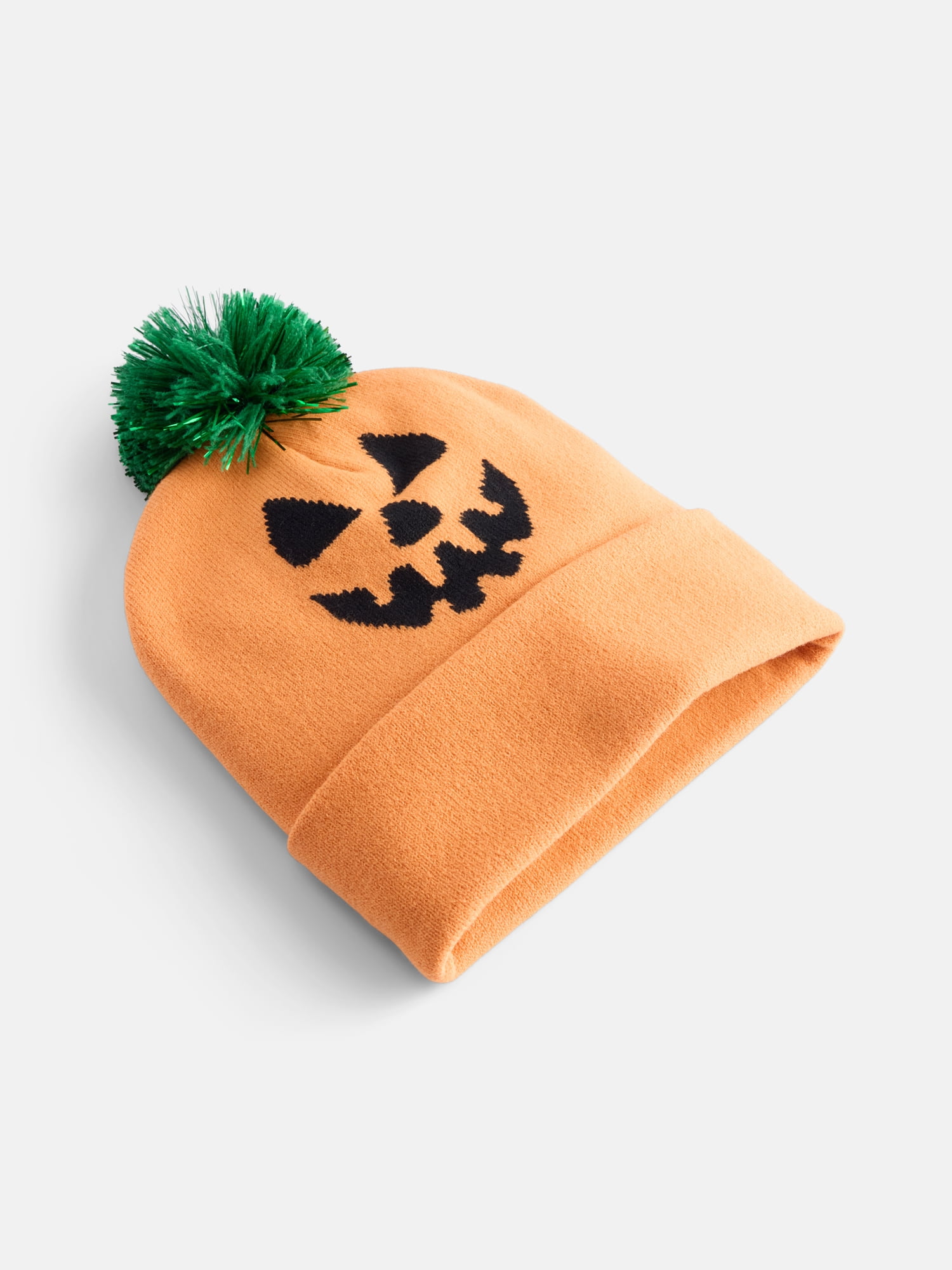 Halloween Women's Pumpkin Face Knit Beanie Hat from Way To Celebrate, Orange