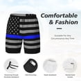 thumbnail image 3 of Men's 2 in 1 Swim Trunks with Compression Liner Distressed Police Style Flag Quick Dry Beach Shorts, 3 of 6