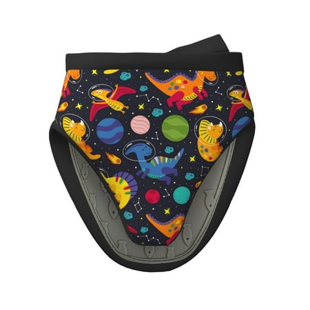 

Pofeuu Dinosaurs in Space Print Thickened Mini Silicone Oven Mitts Heat Resistant Rubber Oven Mitt Gloves Finger Pinch Grips Pot Holder Silicone Potholder