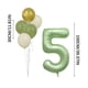 thumbnail image 5 of Juego de globos del primer cumpleaños - 0-9 números de papel de aluminio y 10 globos verdes con cinta para decoraciones de fiesta, 5 of 6