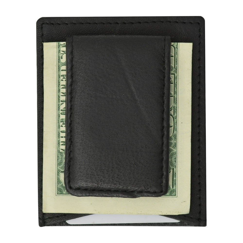 menswallet Mens Genuine Leather Money Clip Credit Card