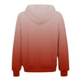 thumbnail image 4 of Women's Fashion Casual Hooded Sweatshirt Solid Color Long Sleeve Zip Up Hoodies Loose Lightweight Jacket with Pockets Red M, 4 of 5