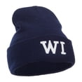 thumbnail image 5 of WI Wisconsin State Embroidered Cuff Beanie - Navy OSFM, 5 of 5