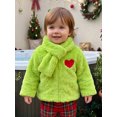 thumbnail image 3 of RUINIXCW Toddler Baby Girl Christmas Coat Front Zip Long Sleeve Jacket with Scarf, 3 of 8