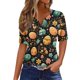 thumbnail image 1 of Blusas de Verano de las Mujeres Casual Gradiente Manga Corta V-Cuello Superior, Ligera Imitación de Tela de Estante para la Primavera Y el Verano Diario Y de Fiesta, 1 of 5