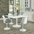 thumbnail image 6 of Modway Lippa 47" Square Modern Wood Top Dining Table in White, 6 of 8