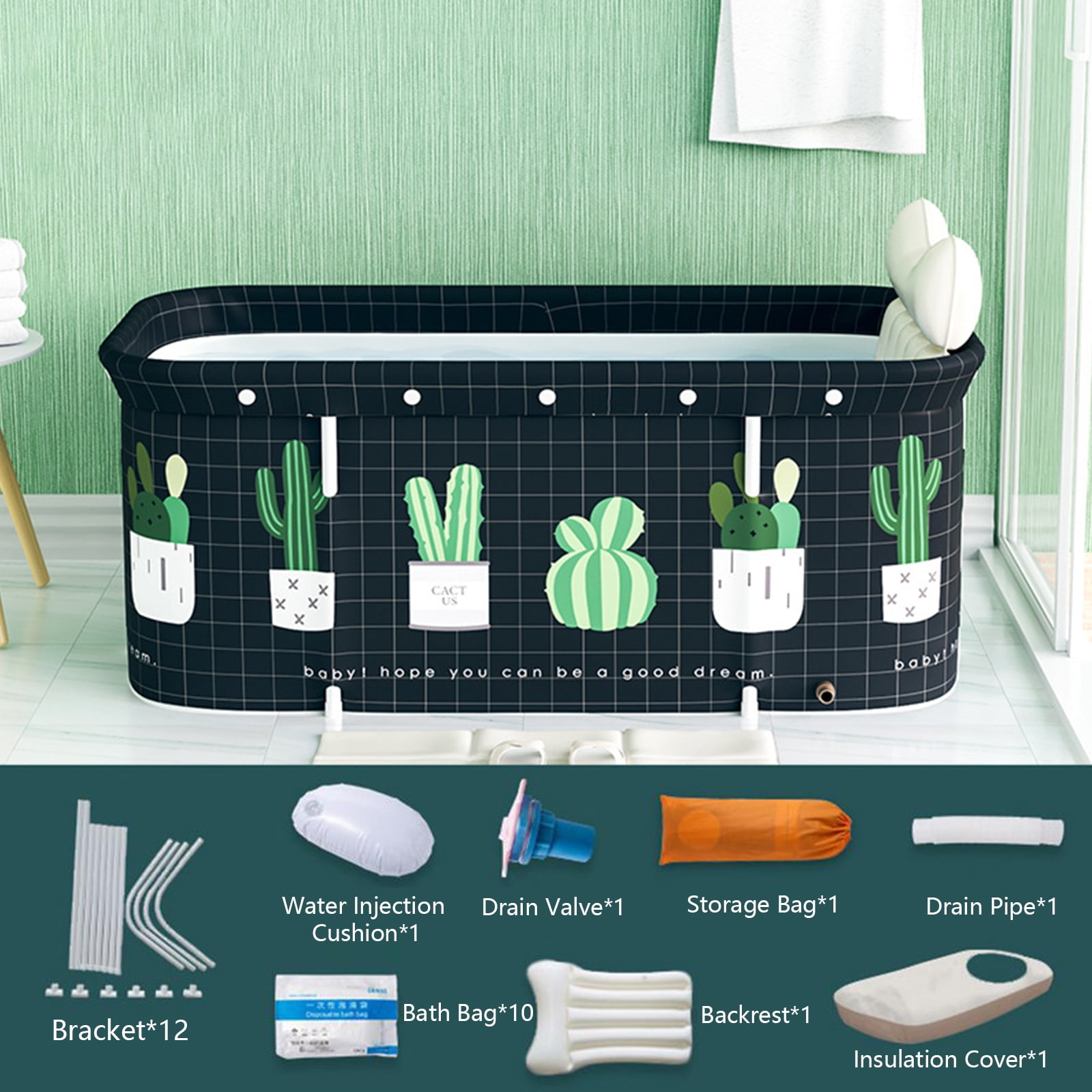 Portable Bathtub for Adult,47" Foldable Japanese Soaking Bath Tub Extra