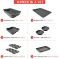 Elbee 8Pc Baking Pan Kitchen Set Carbon Steel Bakeware Essential
