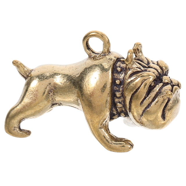 Llavero colgante de Bulldog de latón Vintage, colgante de Bulldog, adorno colgante, llavero artesanal, decoración de adornos colgantes